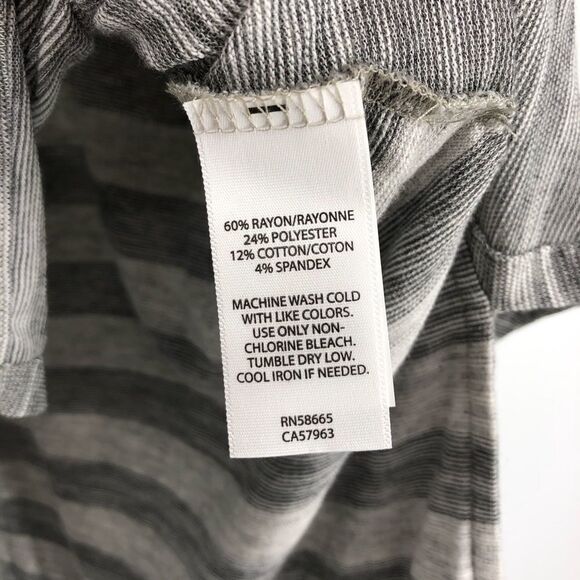 Athleta Coronado Tank Top Womens Medium Grey Heather High Low Stripes Racerback - Picture 7 of 8